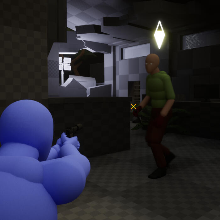 (One of the enemies will patrol the area around the back exit.) (One of the enemies will patrol the area around the back exit.)