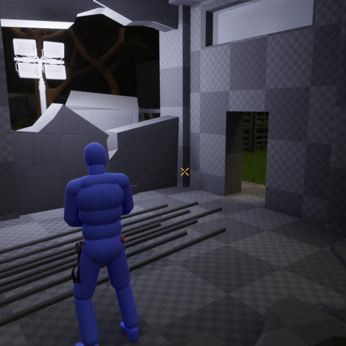 (The light is pointing the player towards the back exit)