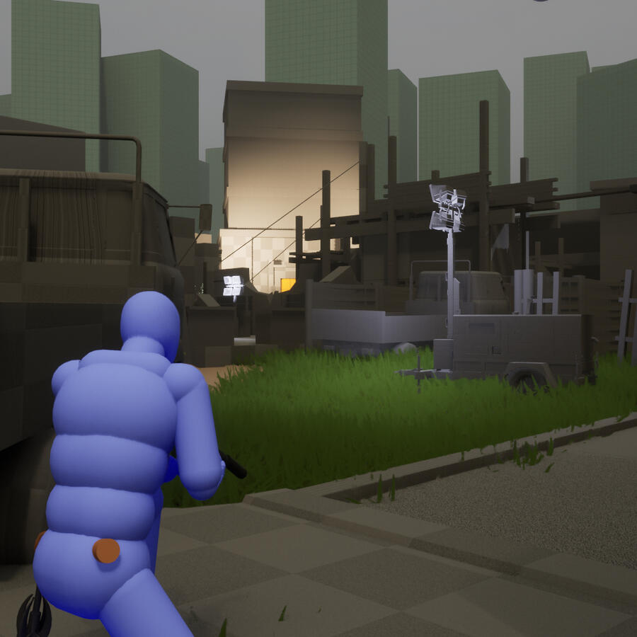 (One of the enemies will patrol the area around the back exit.)