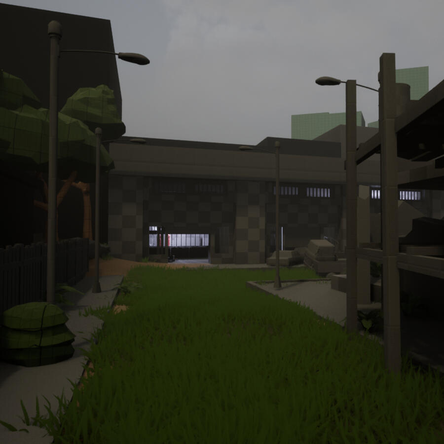 (The light is pointing the player towards the back exit)
